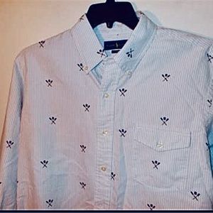 COPY - Mens Polo Ralph Lauren Rare* button down Pin stripe Skull & Oars-XXL-NWT